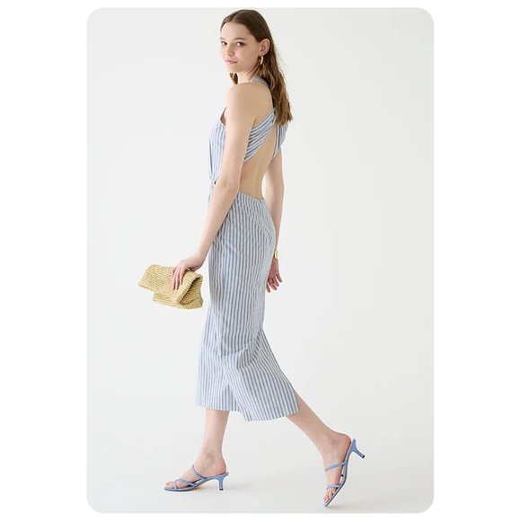 J. Crew Dresses & Skirts - J. Crew Collection Twist Back Sleeveless Stripe Midi Dress Dress sz 10